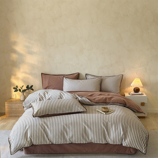 Parure de Lit 4 Pièces Coton Beige – Confort & Élégance Naturelle